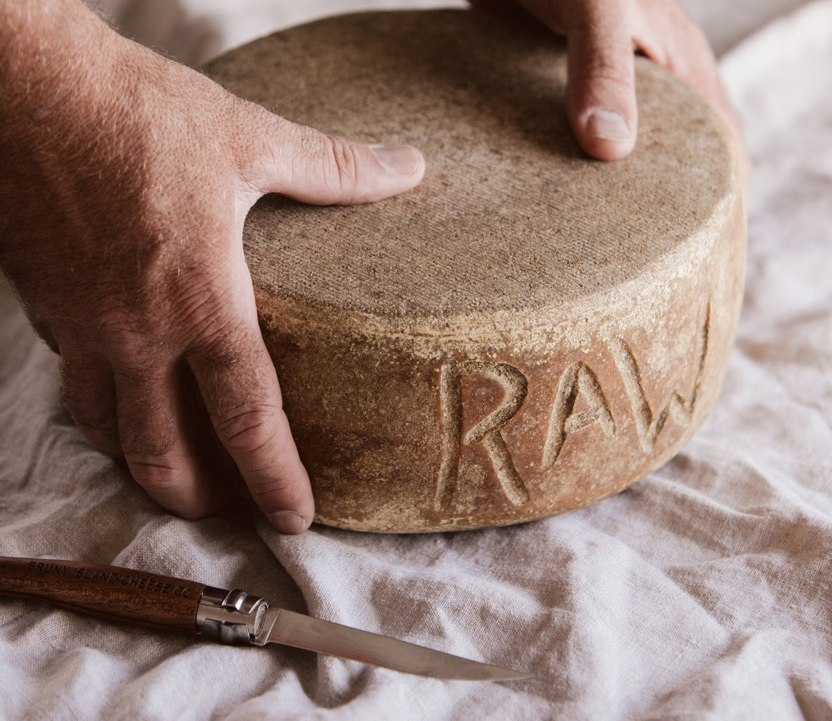 a whole wheel of raw milk c2 cheese