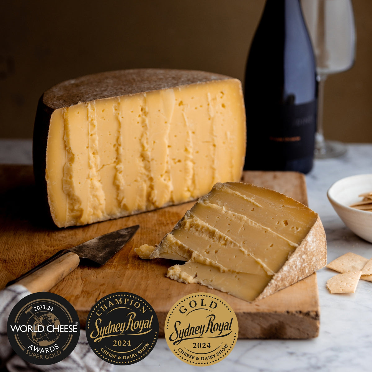 Raw Milk C2 (Super Gold) Tasmanian cheese by Bruny Island Cheese Co.